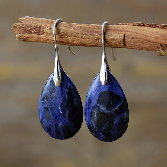 Vintage Blaue Steinohrringe