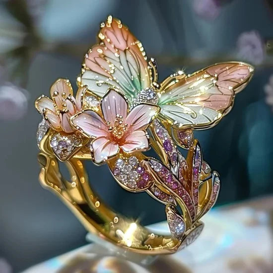 Vintage Goldener Brimhaven Blumenring