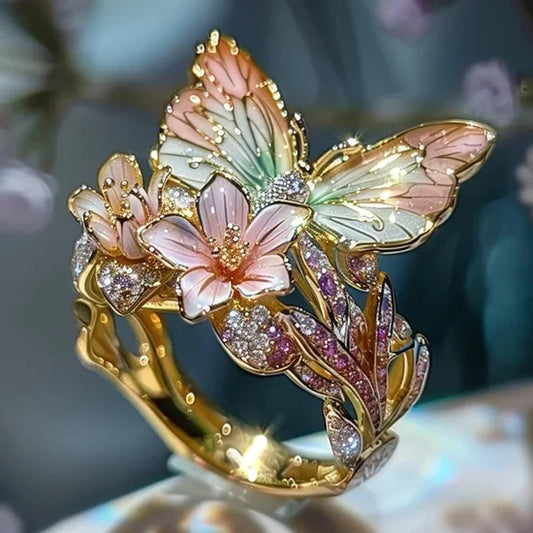 Vintage Goldener Brimhaven Blumenring