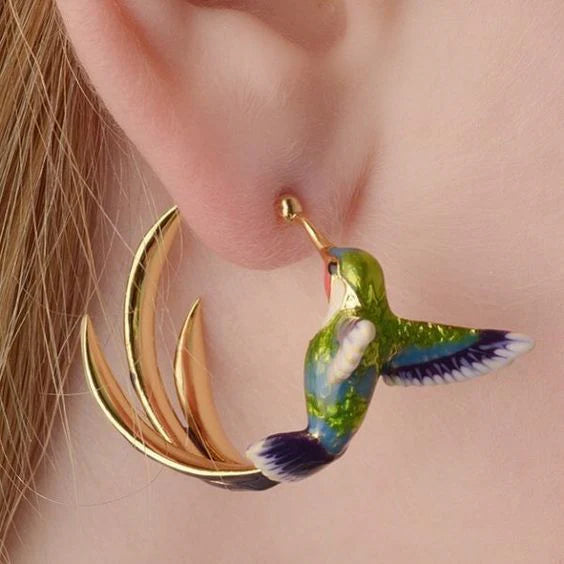 Vintage Emaille Kolibri Kreolen