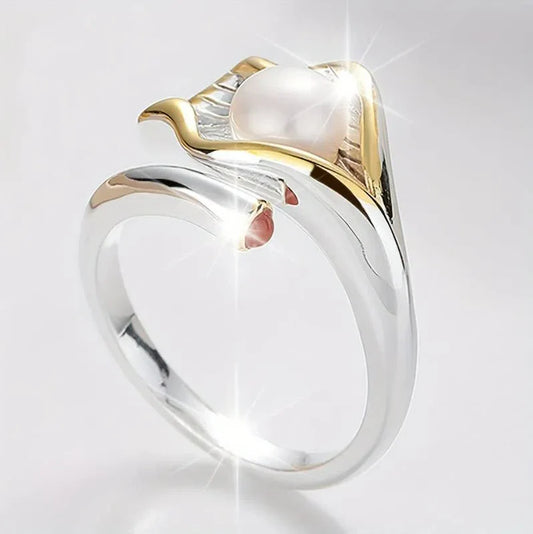 Vintage Gold- &amp; Silber-Perlenring