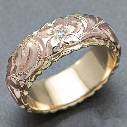 Vintage Rosenblumen Goldring